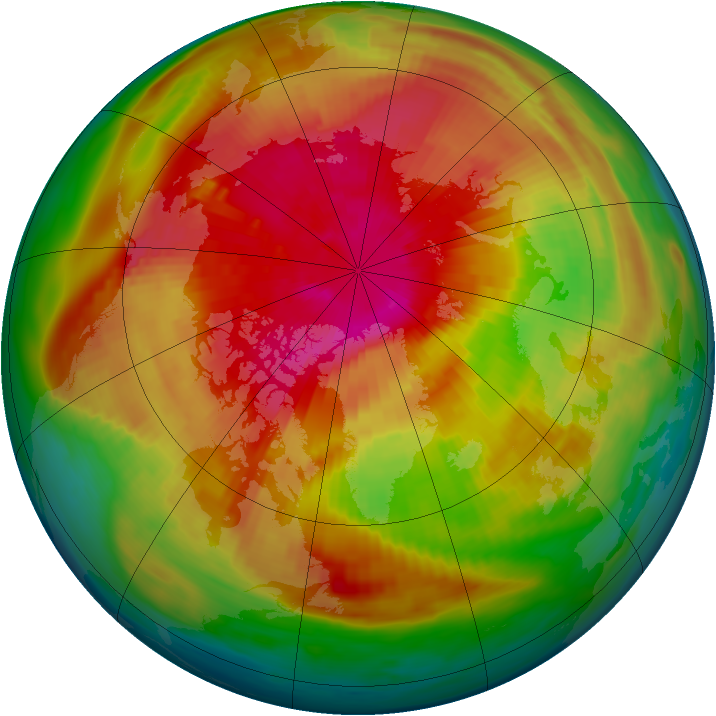 Arctic ozone map for 24 March 1985